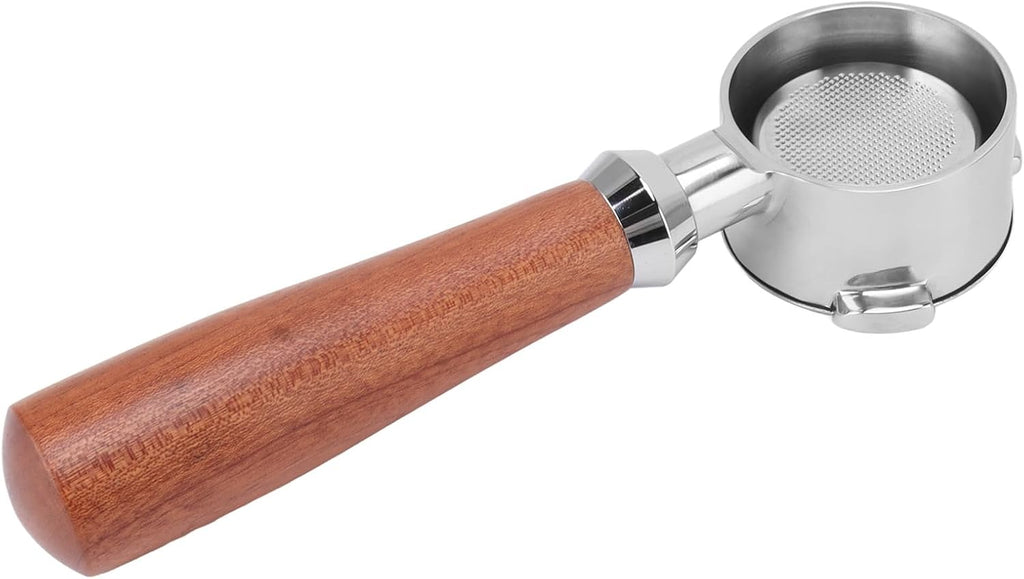 51mm Bottomless Portafilter – Stainless Steel Naked Filter with Wooden Handle