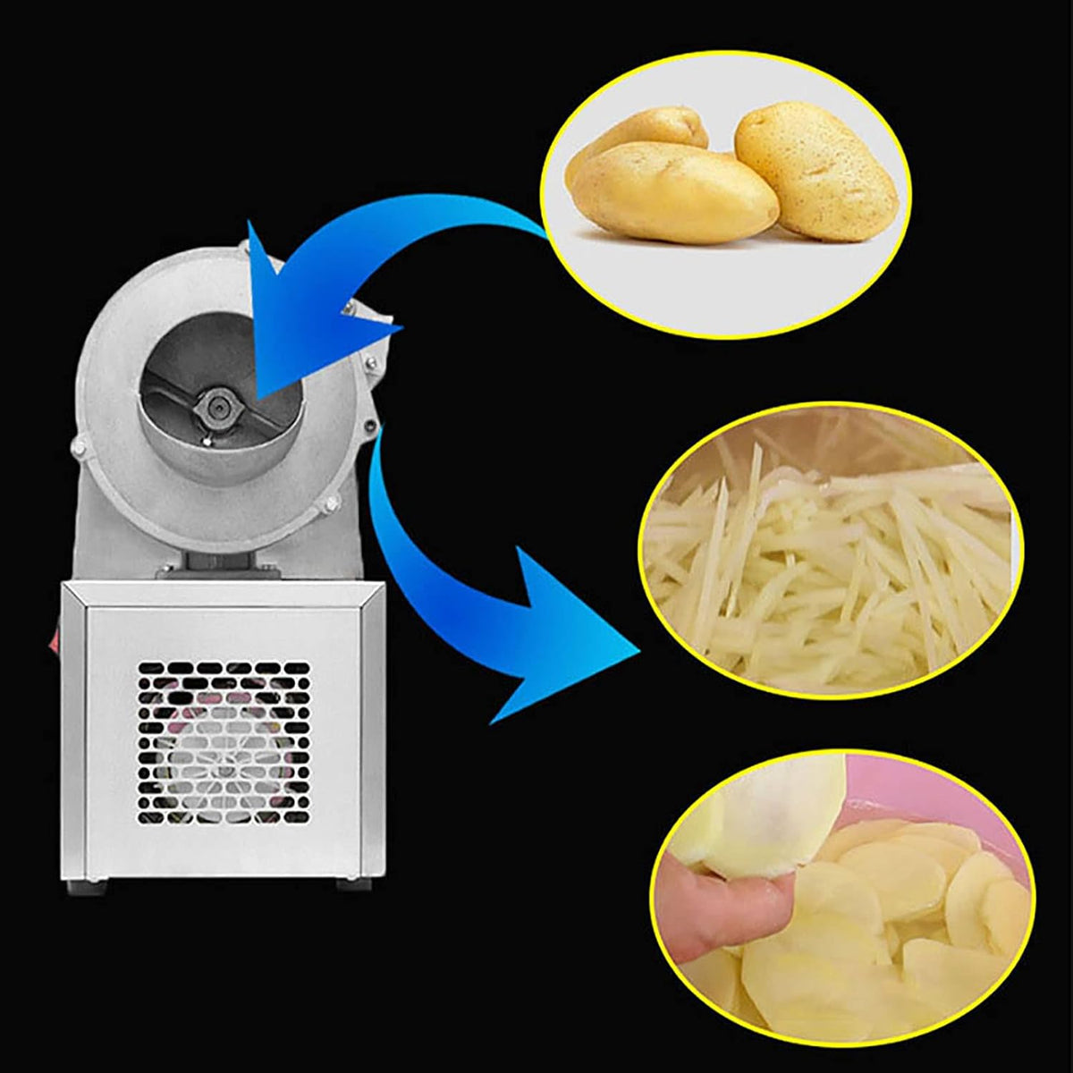 Electric Vegetable Slicer & Shredder – Stainless Steel Kitchen Food Cutter