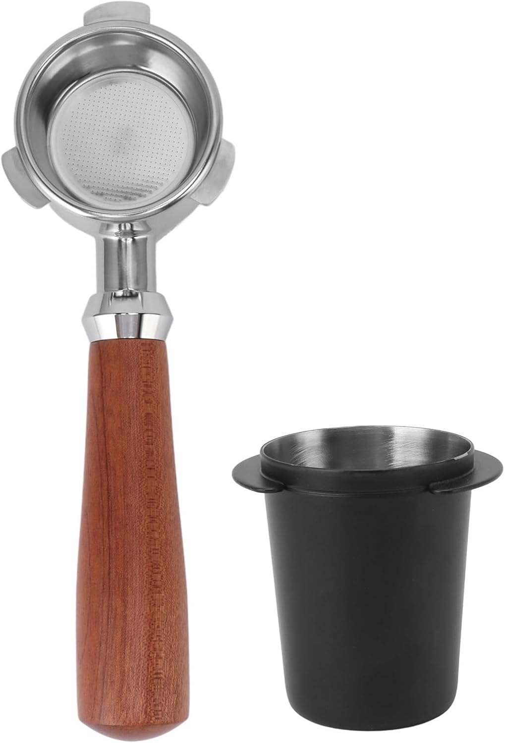 51mm Bottomless Portafilter – Stainless Steel Naked Filter with Wooden Handle