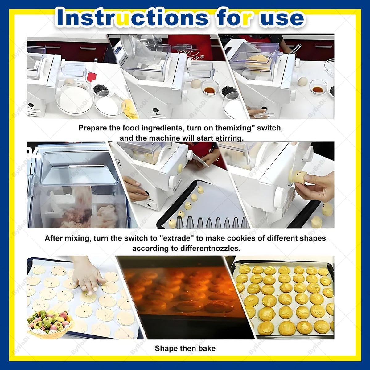 Automatic Cookie & Pasta Maker – 24-Piece Mold Set, 180W Electric Baking Tool