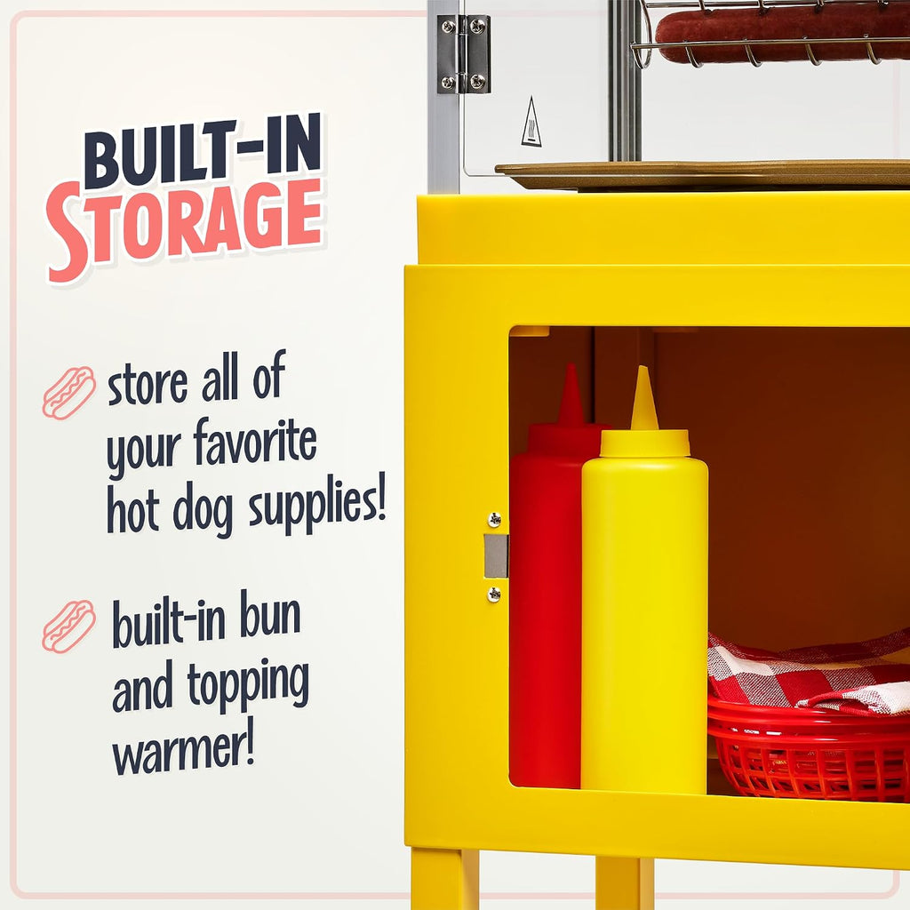 Vintage Hot Dog Cart Roller – Retro Party Grill & Bun Warmer