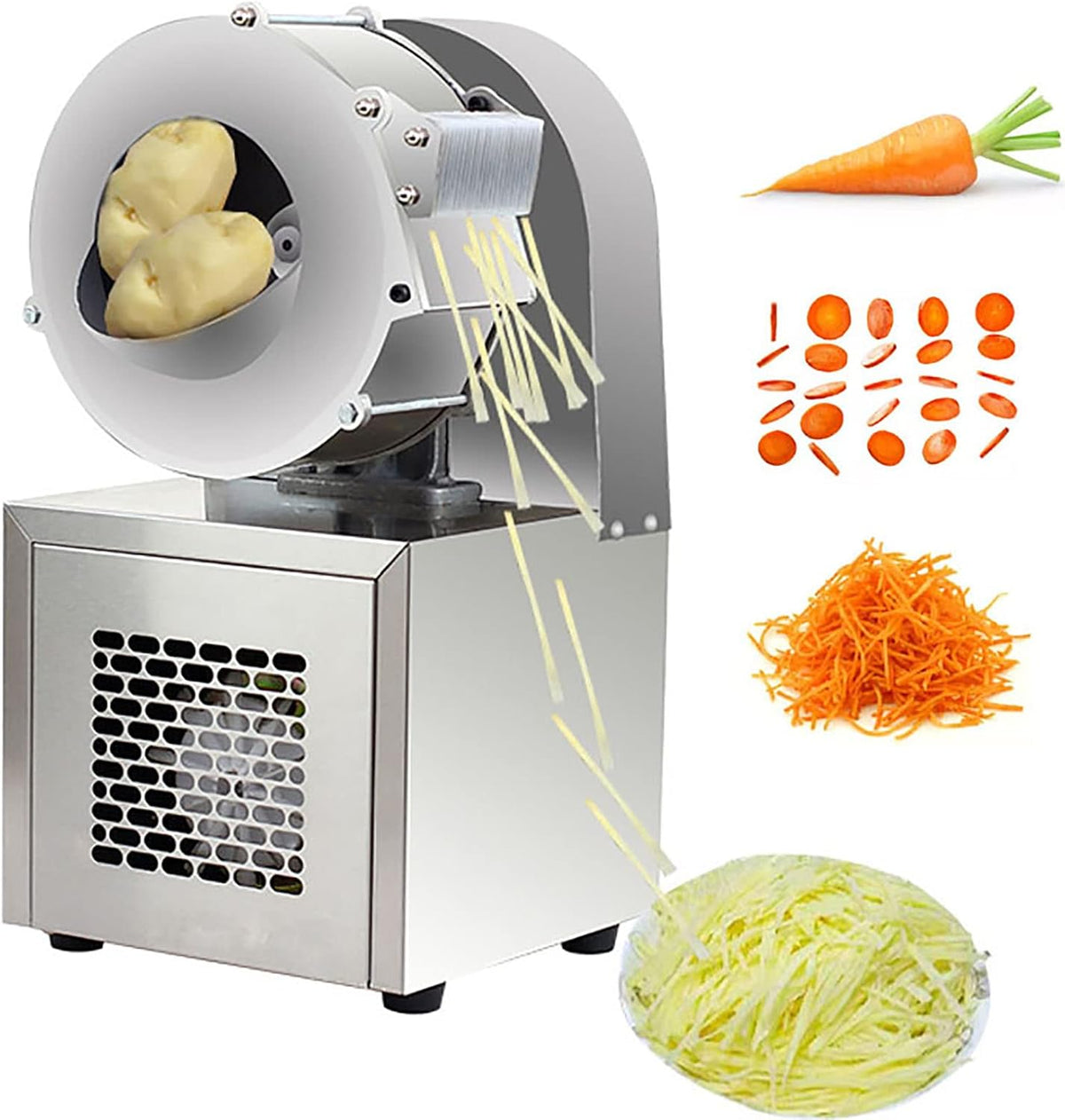 Electric Vegetable Slicer & Shredder – Stainless Steel Kitchen Food Cutter