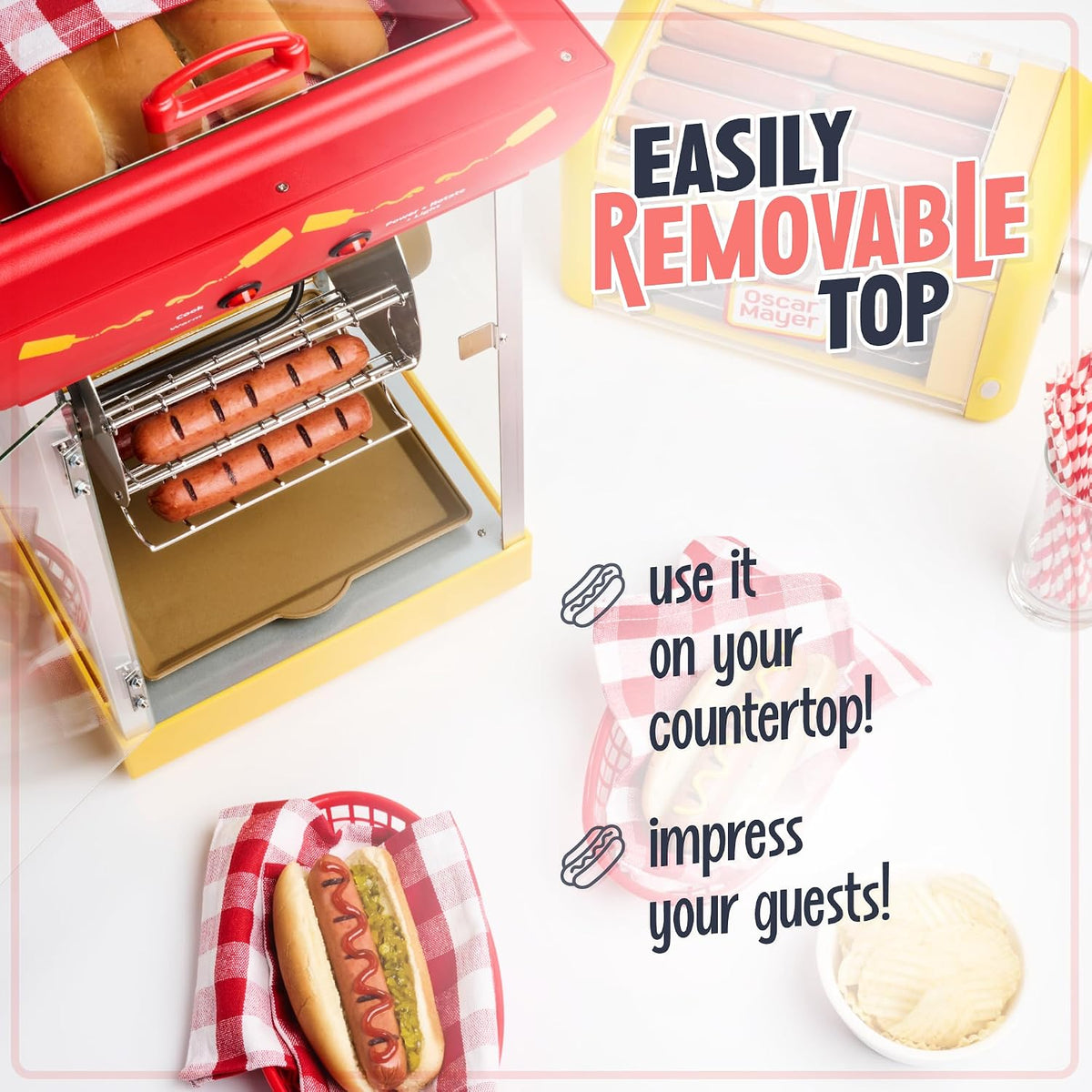 Vintage Hot Dog Cart Roller – Retro Party Grill & Bun Warmer