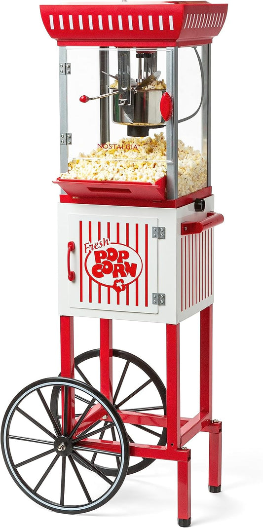 Vintage Popcorn Cart Machine – Retro Movie Night Fun at Home