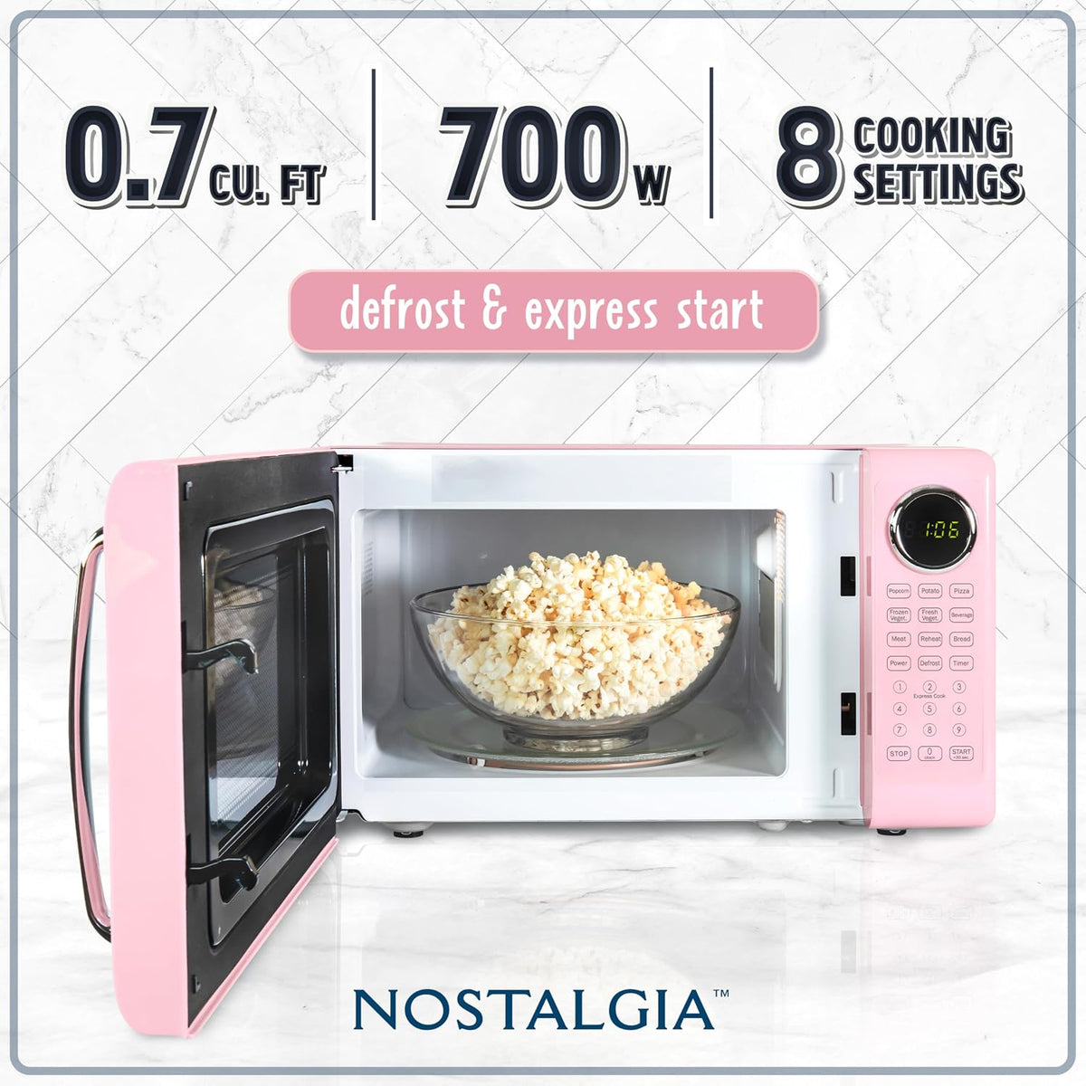 Retro Countertop Microwave Oven – Vintage Style Kitchen Essential