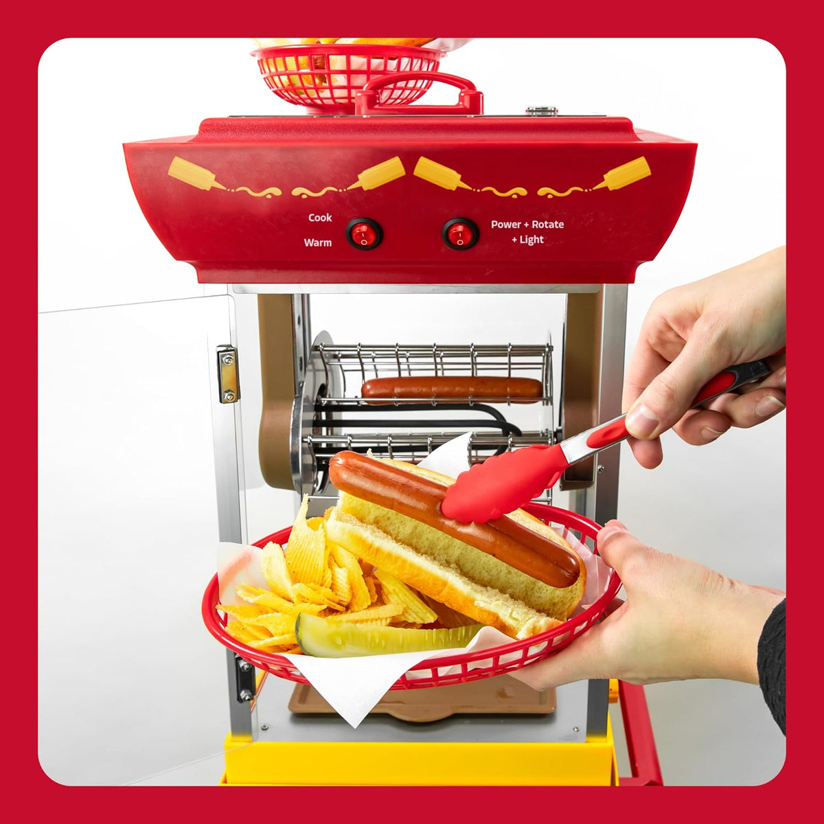 Vintage Hot Dog Cart Roller – Retro Party Grill & Bun Warmer